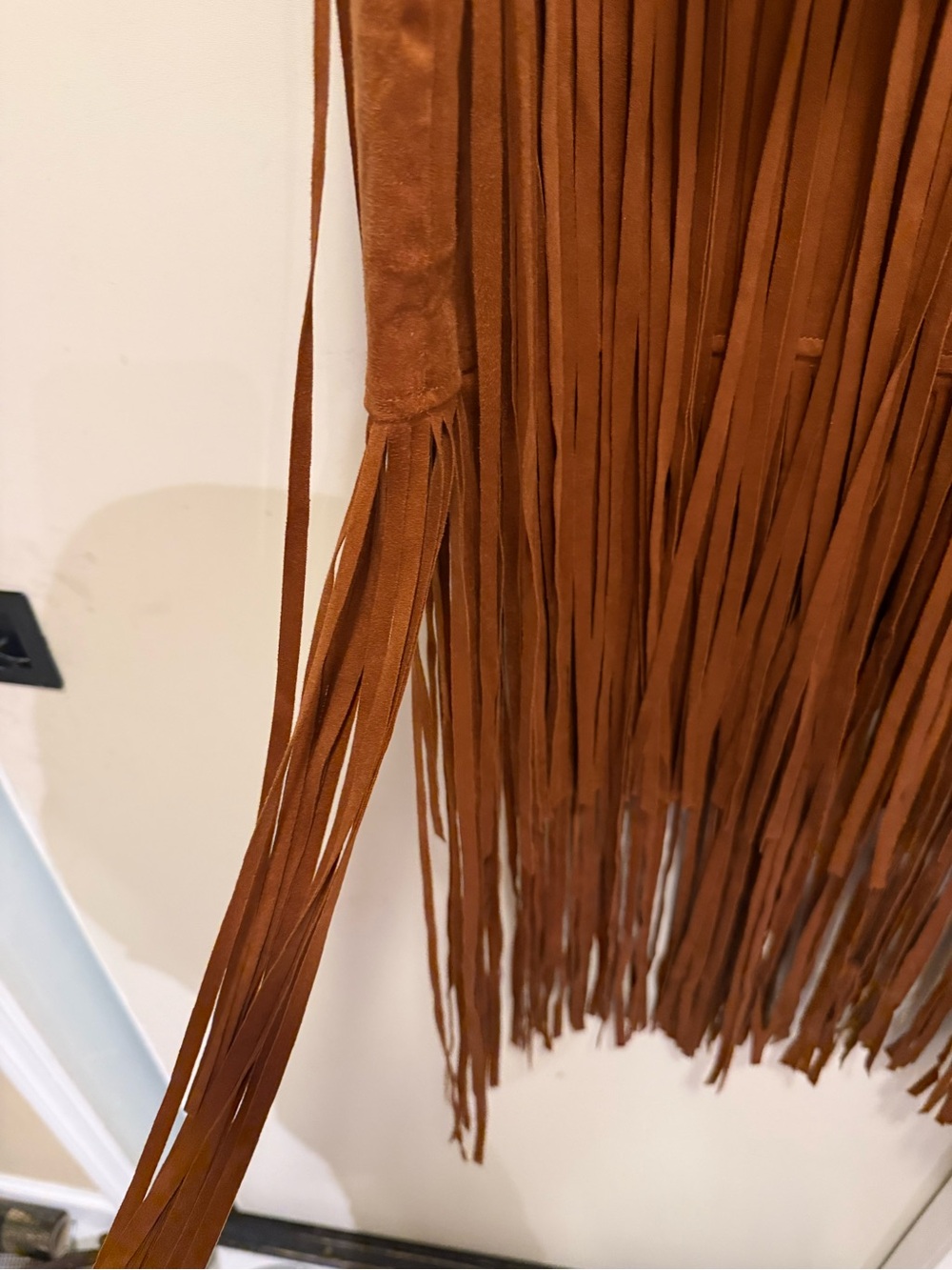 Avec Les Filles Brown Suede Fringe Midi dress - Picture 2 of 7